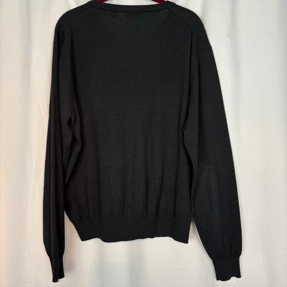 Linea Rosso merino wool blend black diamond print sweater grandpacore academia - Picture 5 of 5